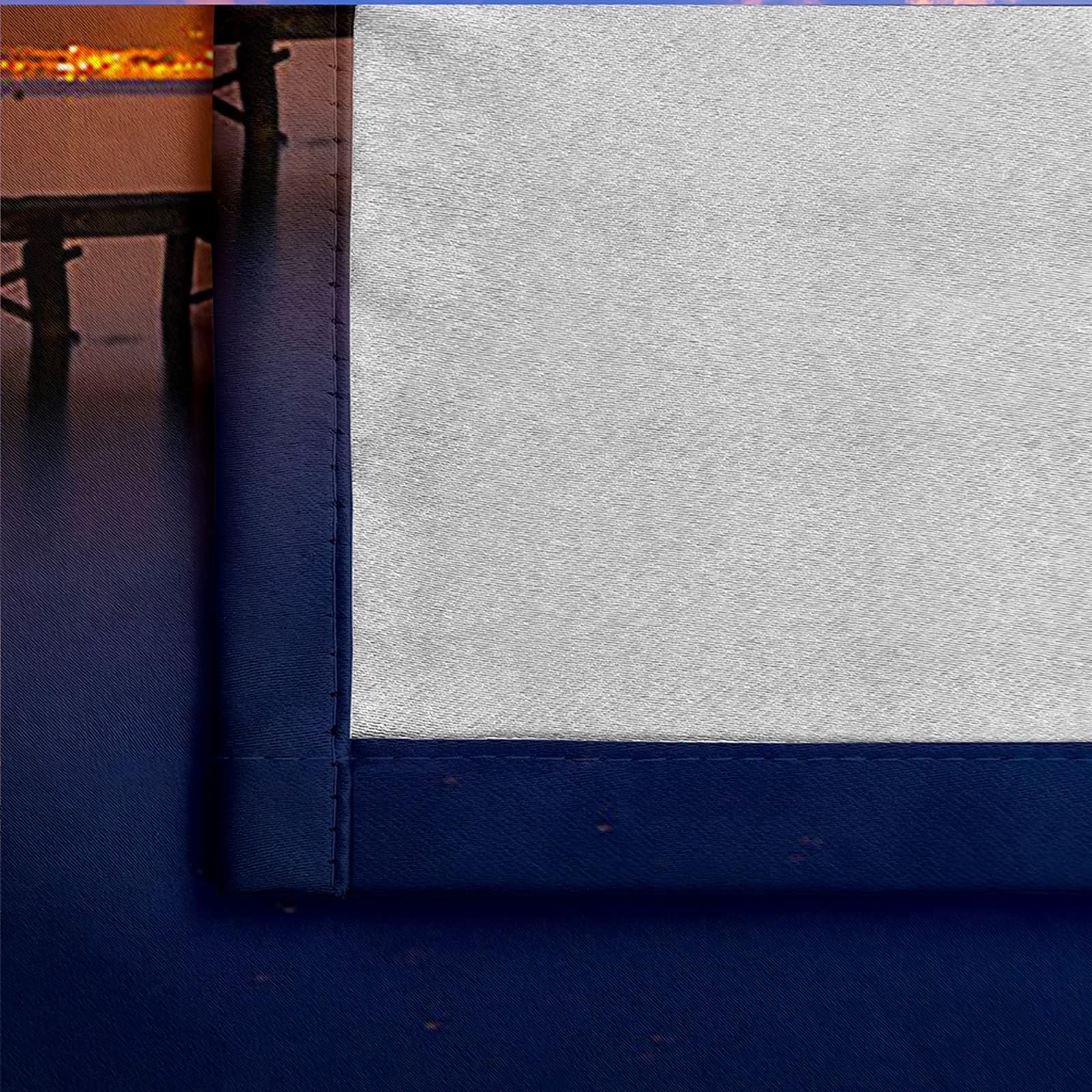 Wycian Küchengardinen Modern Vorhänge Blau Lila 2 Er Polyester Sonnenuntergang Himmel und Meer H214 X B244Cm für Schlafzimmer