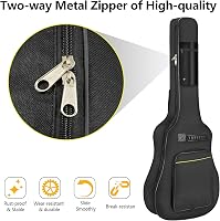 LHTECHTOY Gitártok 40-41 Hüvelykes Akusztikus Gitárhoz - Fekete Oxford Hátizsák Tok Vállpánttal Klasszikus Gitár Szállítótáska 5