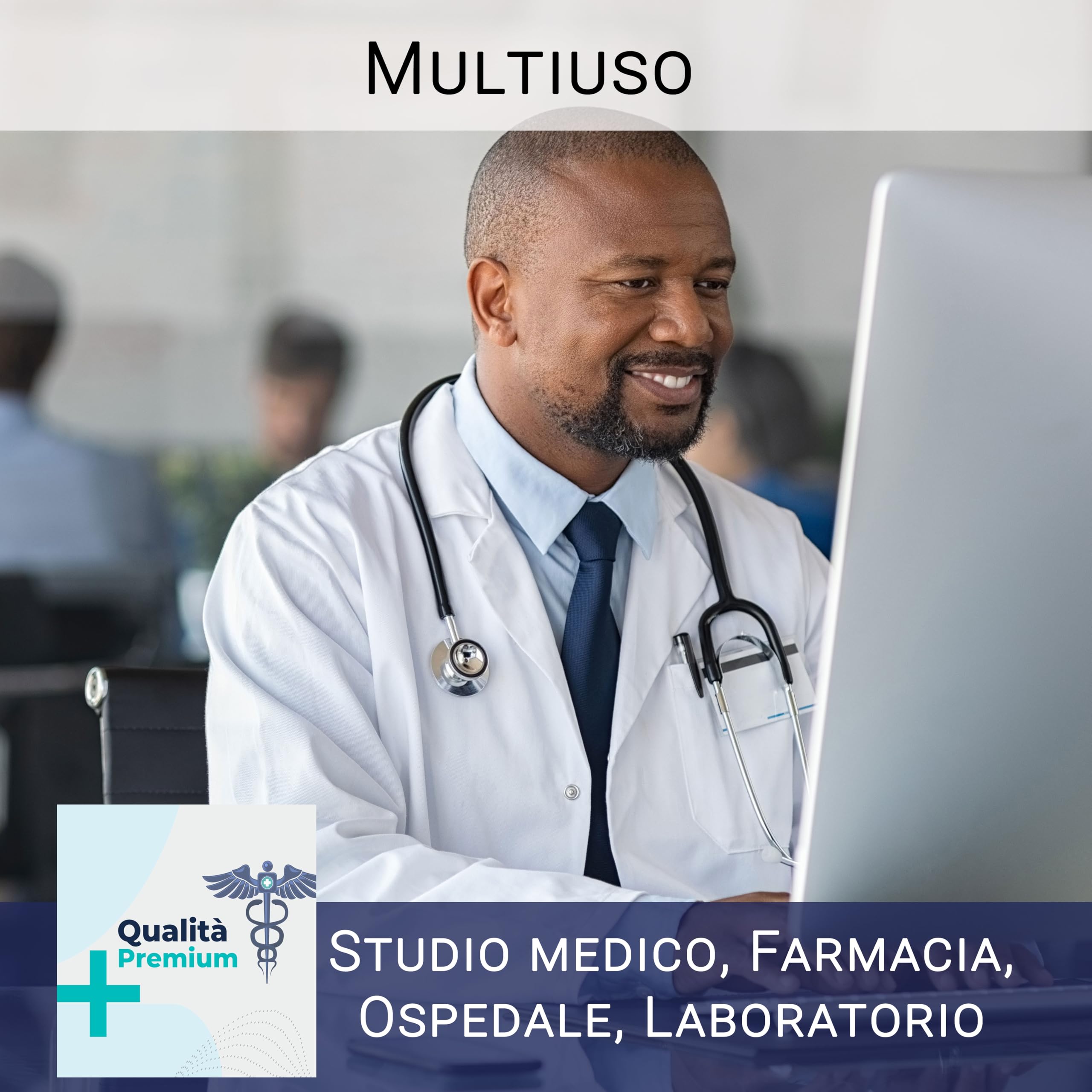 ZOLLNER Camice da uomo per laboratorio - Casacca da medico con pratiche tasche e chiusura a bottoni a pressione - Cotone - lavabile a 95°C - Certificato OEKO-TEX (R), 140