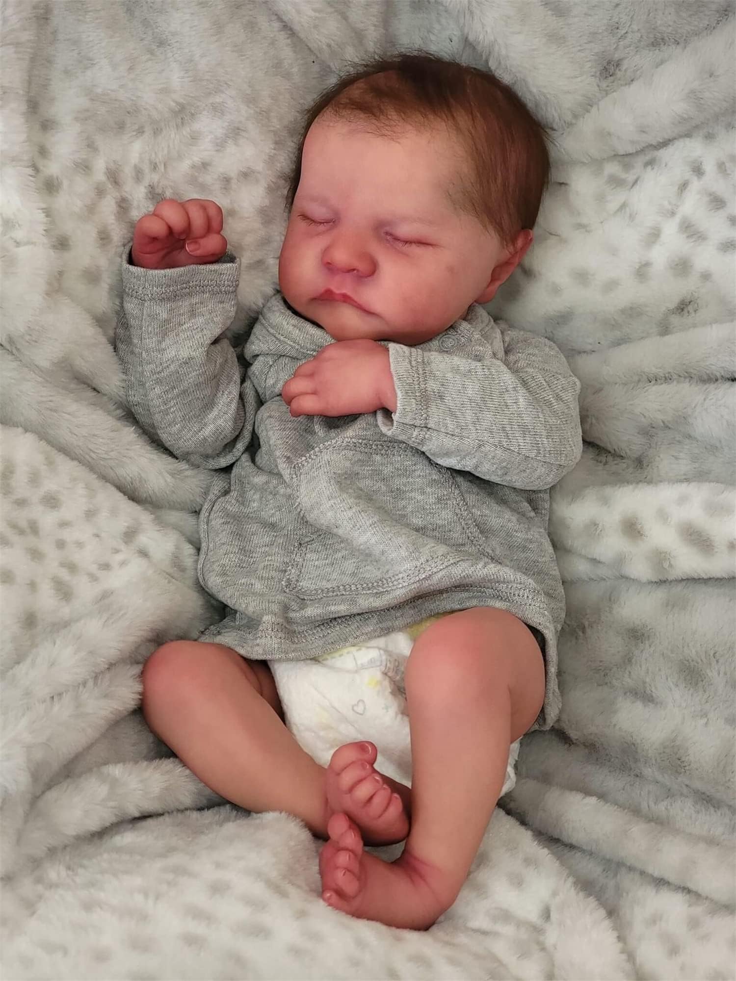 Muñecas de bebé Reborn de 19 pulgadas y 19.3 in, muñeca de bebé realista de silicona, lavable de cuerpo completo, aspecto realista, muñeca de silicona de cuerpo completo, niño 6
