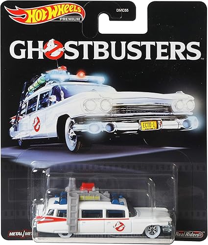 Miniatura 3 de Hot Wheels Real Riders Ghostbusters Classic ECTO-1 - Vehículo fundido a presión escala 1:64