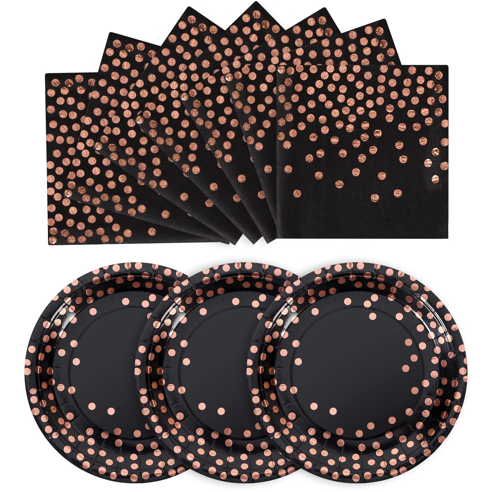 White & Gold Party Plates & Napkins - 100 Pcs -10
