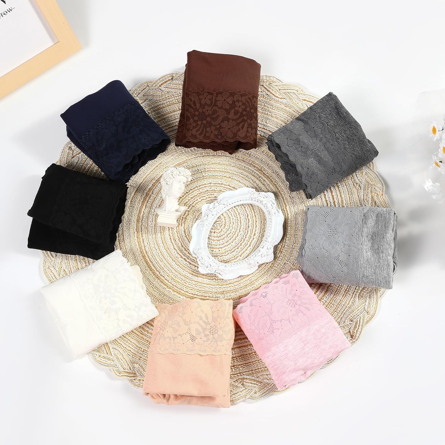 RHYFF Womens Underwear Cotton Hipster Panties Lace Panty Breathable Bikini Underpants Soft Ladies Plus Size Briefs S-3XL - Image 3