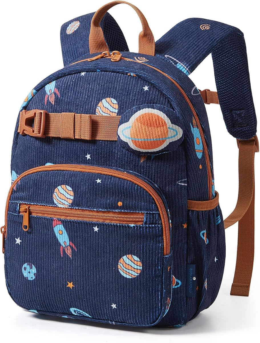 mommore Mochila infantil de pana preescolar para niños y niñas de 2 a 4 años | Linda mochila de jardín de infantes para viajes y guardería, mochila para niños pequeños de 13 pulgadas de alto con correas ajustables y hebilla en el pecho