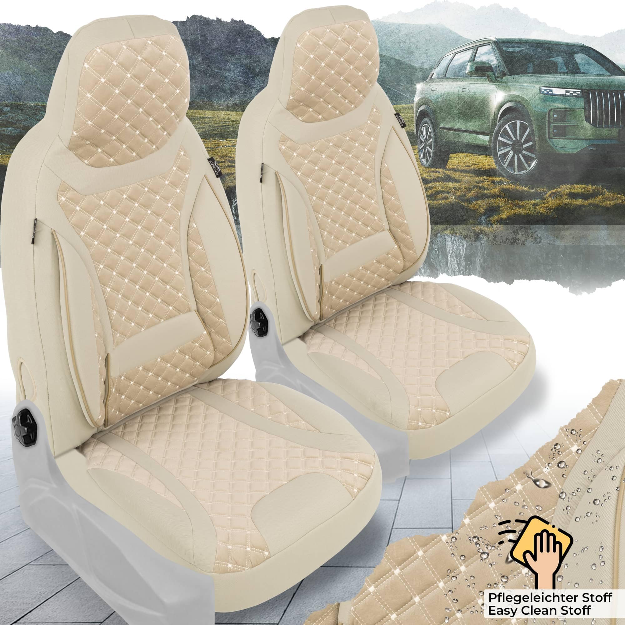BREMER SITZBEZÜGE Custom Seat Covers For Car Seats Compatible Grey - View #3