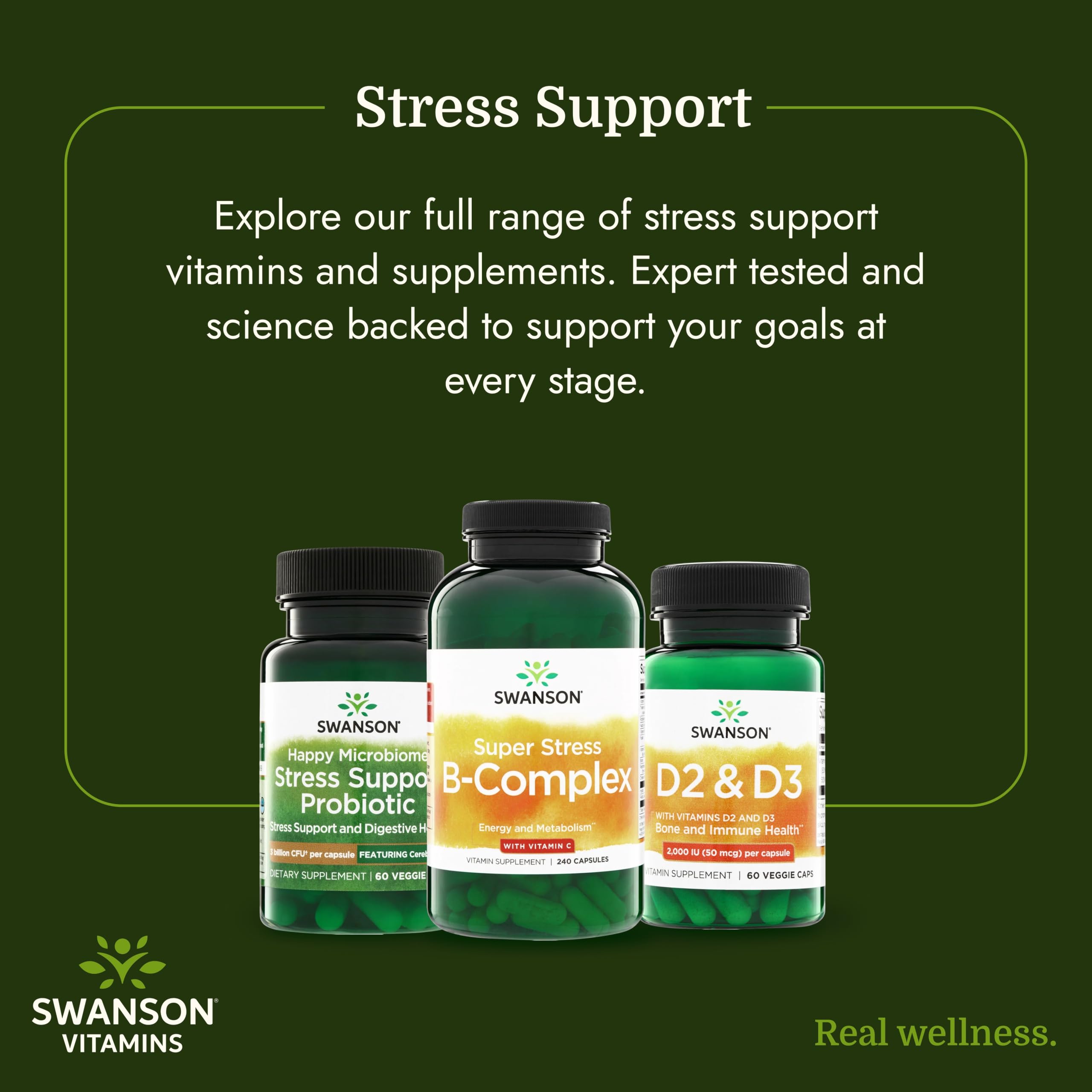 Swanson Super Stress B-Complex Energy and Wellness Supplement, 240 Capsules — Amazon image 6