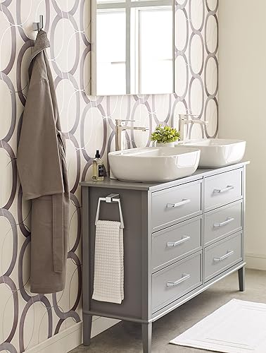 Miniatura 3 de Amerock BH3600226  Toallero cromado  Toallero de 6-1316 pulgadas (6.811 in) de longitud  Blackrock  Toallero de mano para pared de baño  Soporte