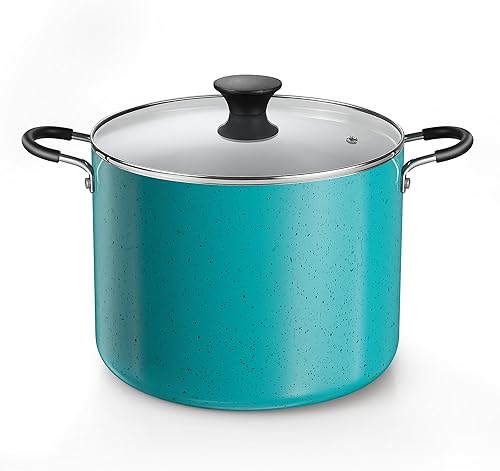 Miniatura 8 de Cook N Home Olla antiadherente con tapa de 8 cuartos de galón, olla profesional de cocina profunda para conservas, olla con tapa de vidrio, color