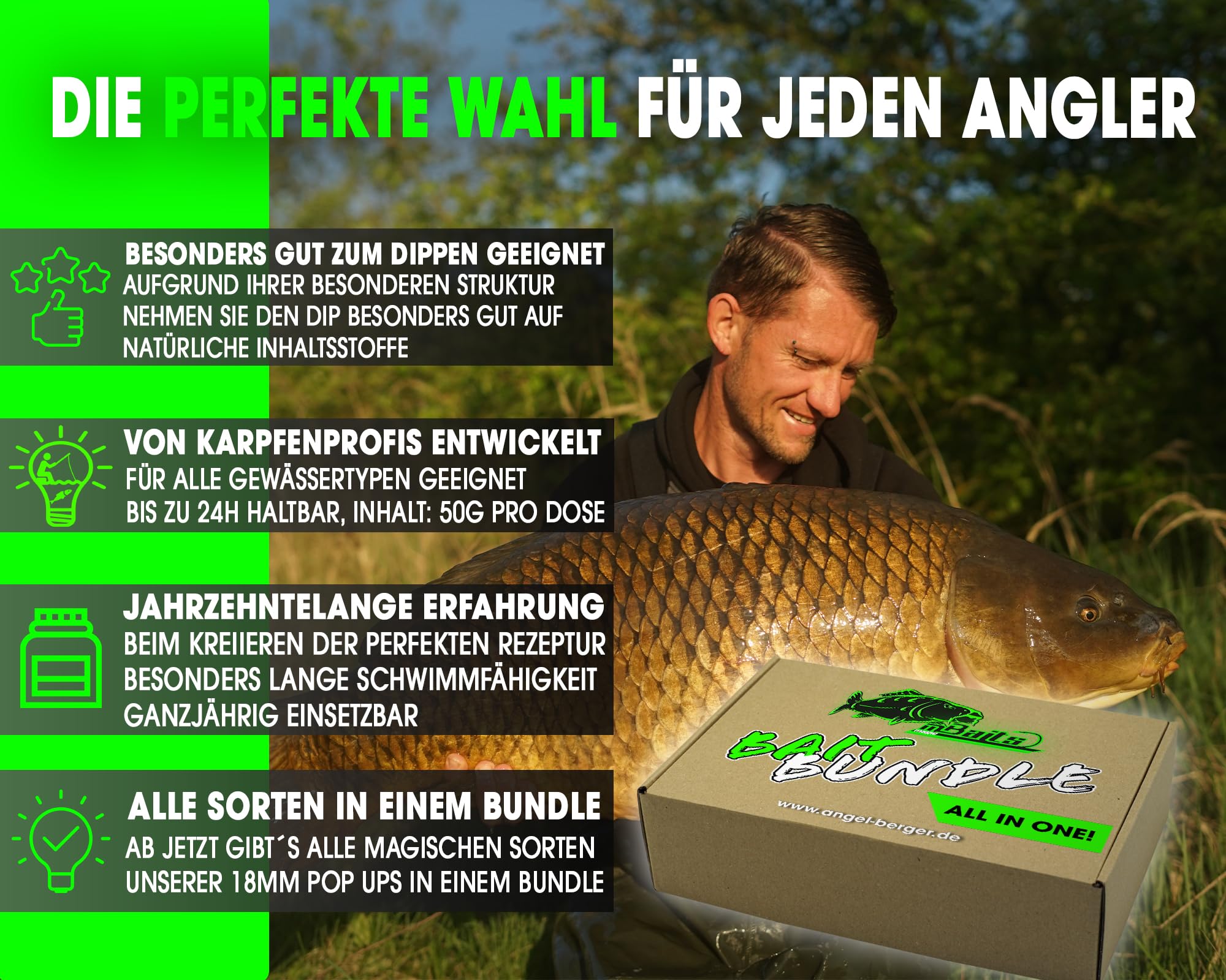 Angel-Berger Magic Baits Bait Bundle Pop Ups All in One Köderset Pop Up Boilies Sparpack Carp Hookbaits Floating Boilies