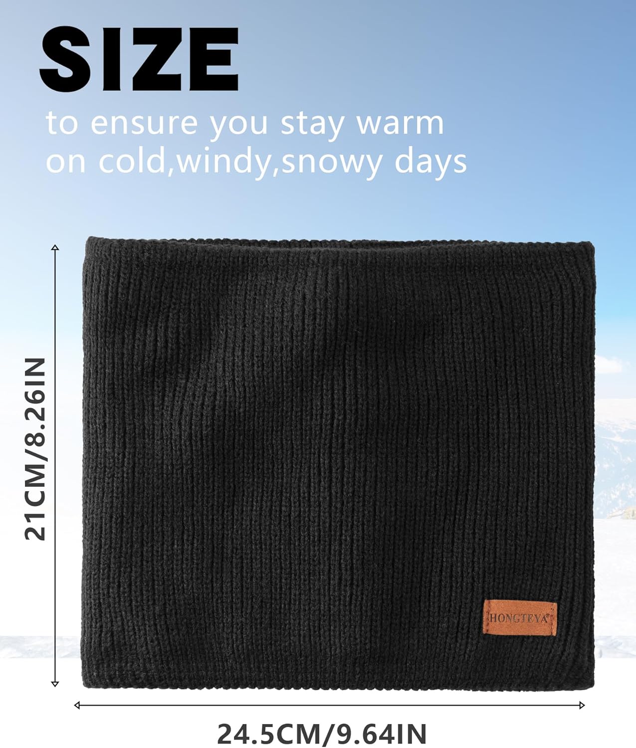 HONGTEYA Neck Gaiters for Men, Winter Neck Warmer Face for Men & Women,Thick Windproof Warm Lined Ski Mask - Image 5