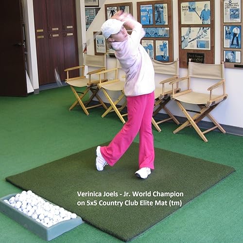 Miniatura 9 de The Original Country Club Elite by Real Feel Golf Mats - Tapete de golf de tamaño simulador de 4 x 5 pies, tapete de práctica comercial resistente,