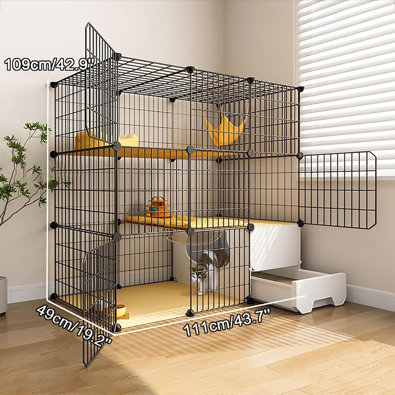Recinto for Animali Domestici Fai-da-Te - Porta for Conigli e cincillà(75x75x73cm)