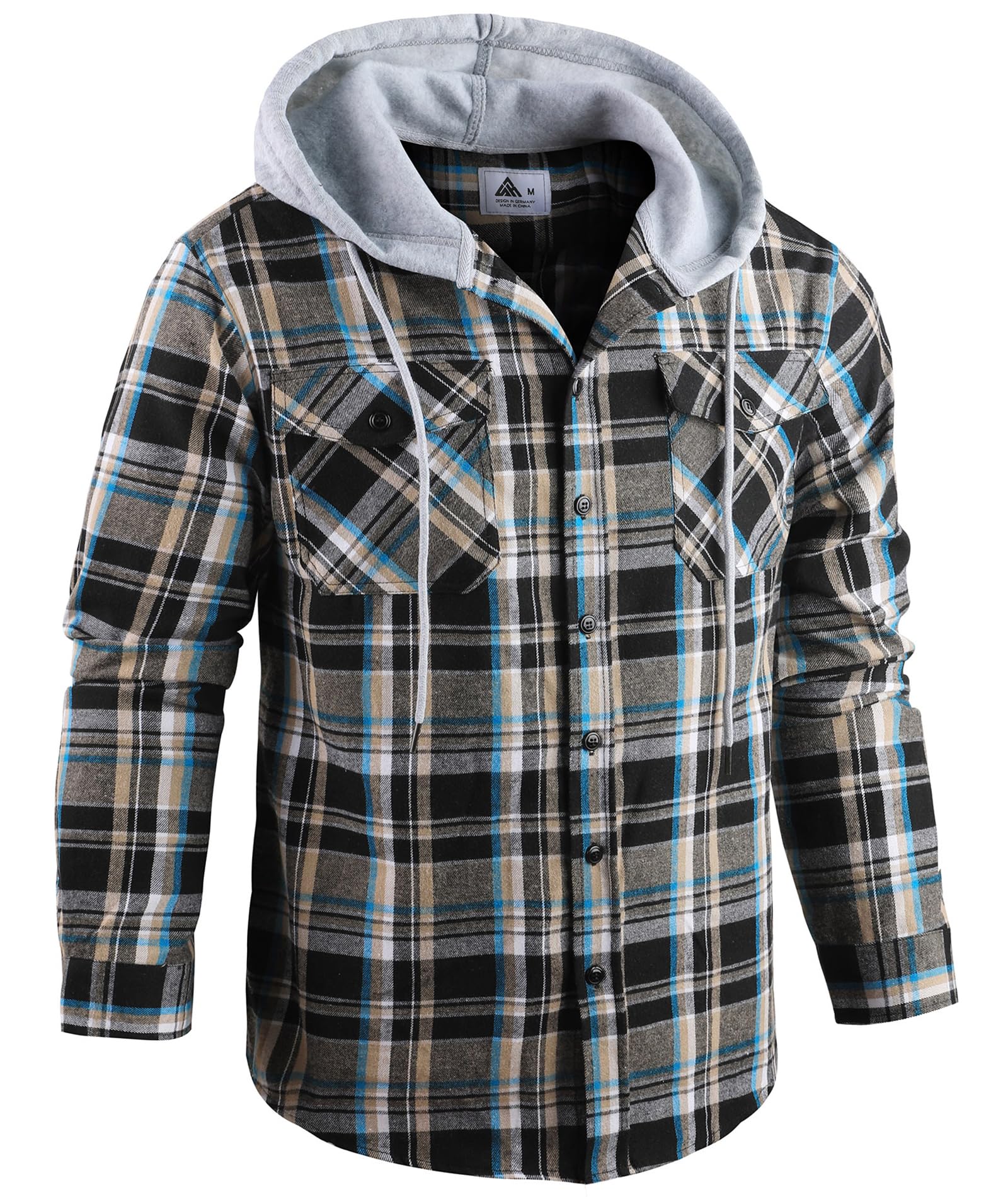 SwissWell Camicia Uomo Flanella Felpe Uomo Camicia a Quadri Manica Lunga Casual Camicia con Cappuccio M-3XL