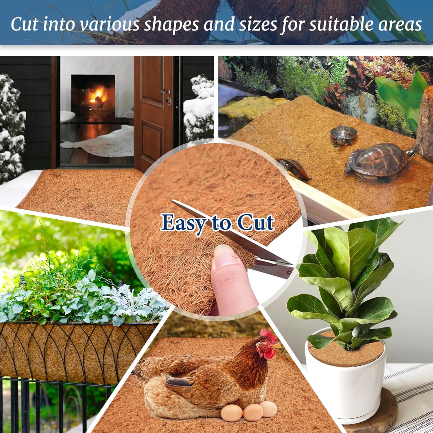 Riare 2 Pack 31 X 118 Inch No Slip Ice and Snow Carpet Mats- Natural Coconut Fiber Carpet for Walkway Safety, Winter Anti-Slip Coco Coir Carpet Runner for Outdoor Front Door Garden Hallway Porch Stair