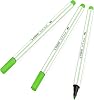STABILO Pen 68 Brush Felt Tip Pen - 1-3mm - Leaf Green - 56843 - Pack of 3