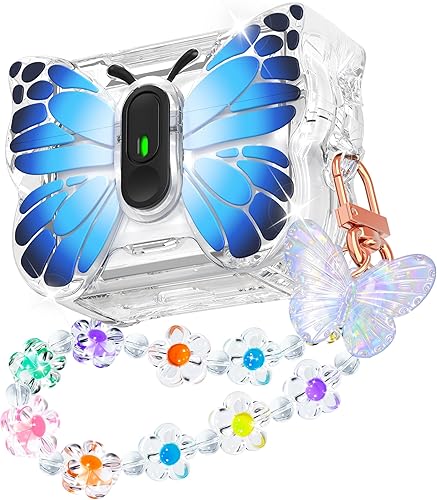 R-fun Funda para AirPods Pro 2 Butterfly Artistry - Tapa desplegable automática y función de soporte, protección de grado militar de 360 con hermosa