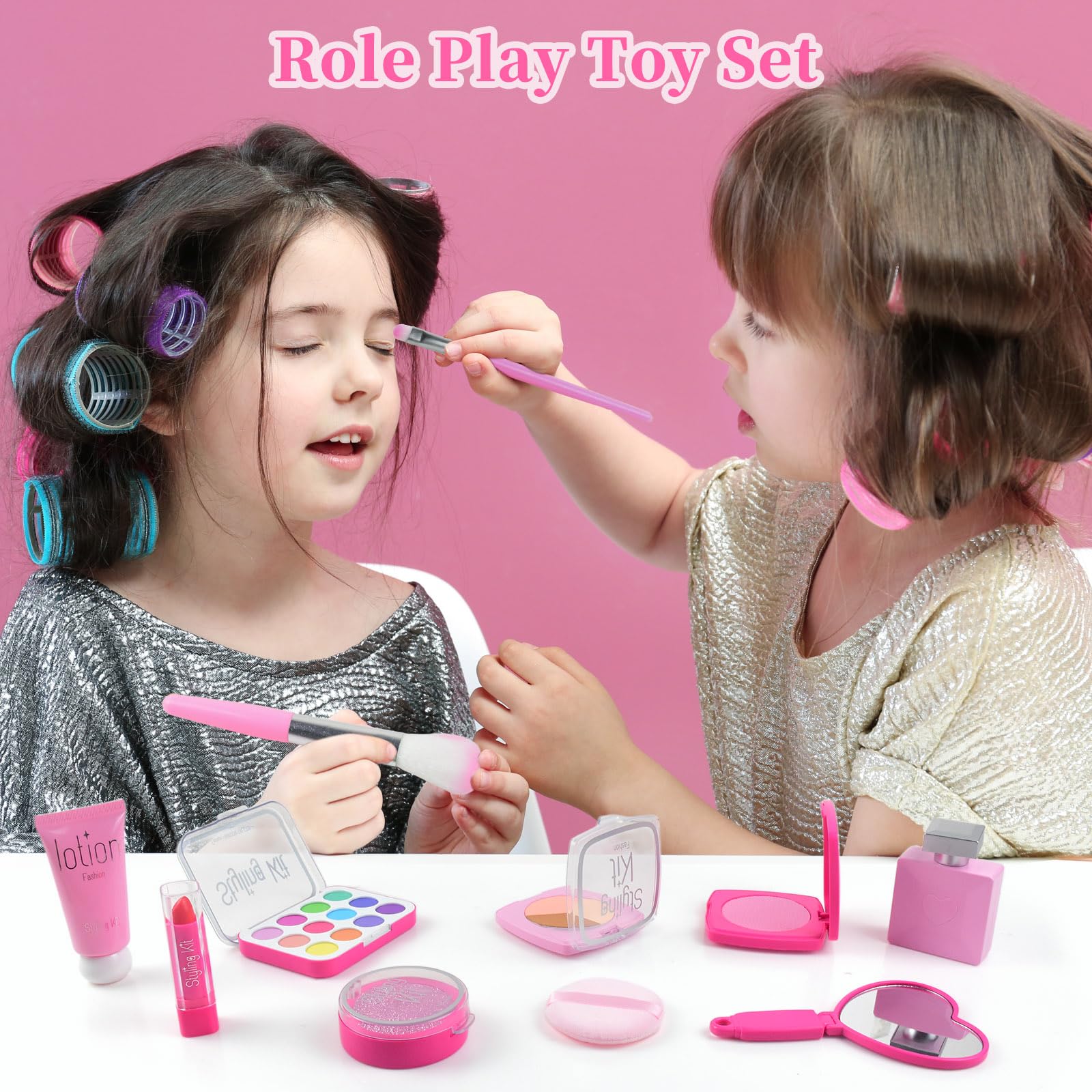 AUTOMP Kids Makeup Play Set, Pretend Makeup Toy with 11 Realistic Accessories - Image 4