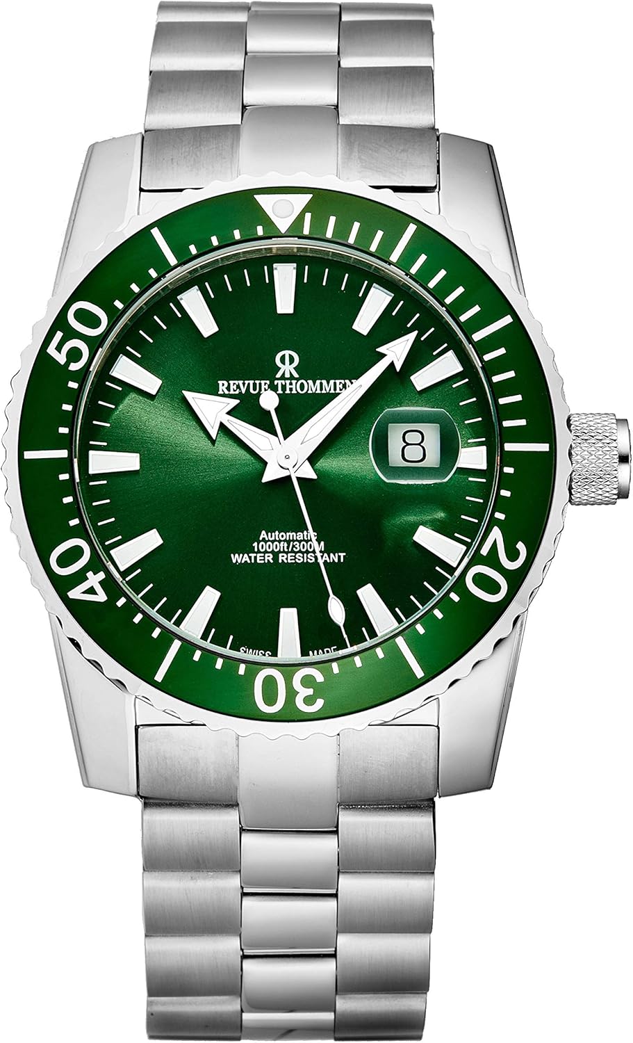 Revue Thommen Men's 17030.2134 'Diver' Green Dial Stainless Steel Swiss Automatic Watch