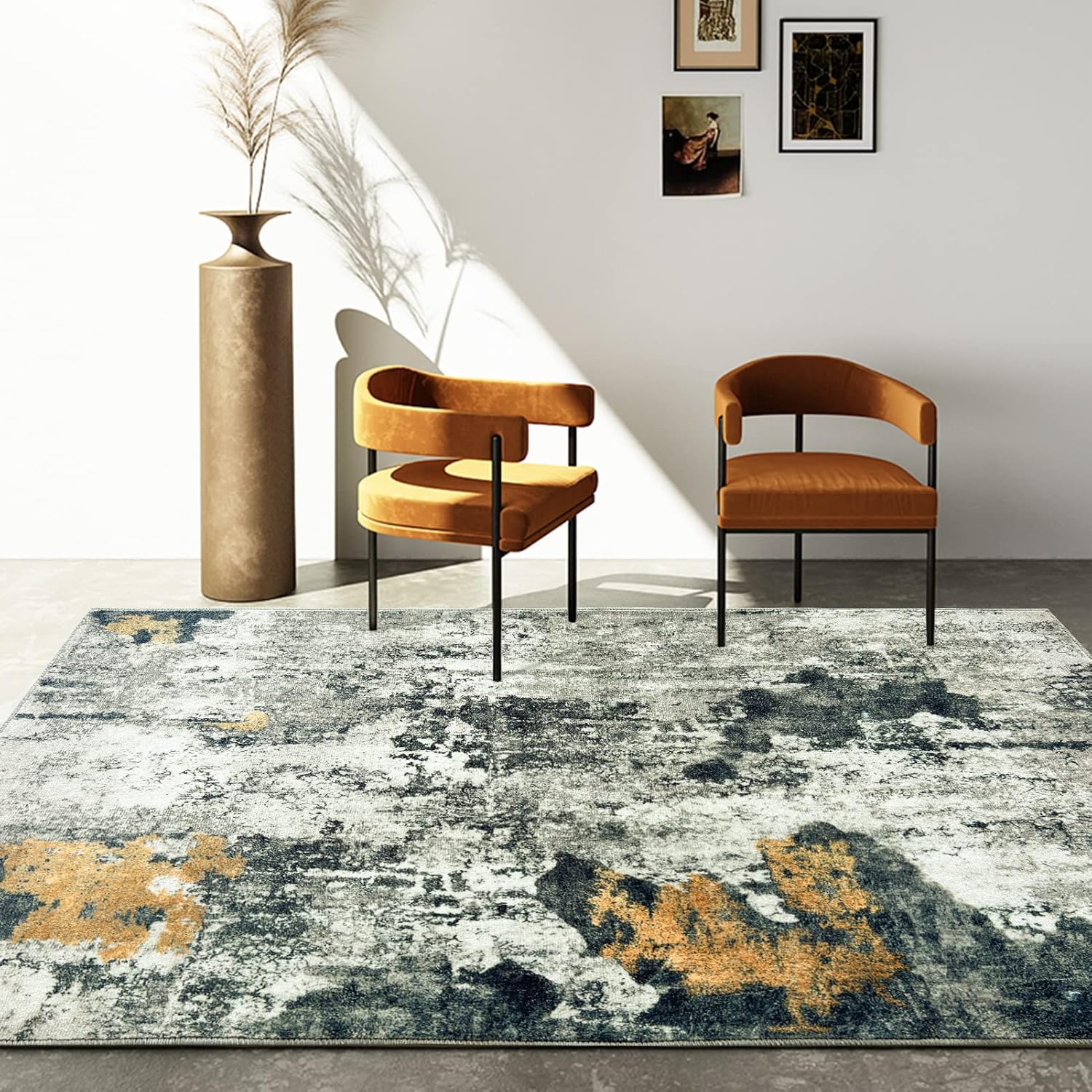 CHOSHOME Washable Rugs Living Room Non Slip Area Rugs for Bedroom