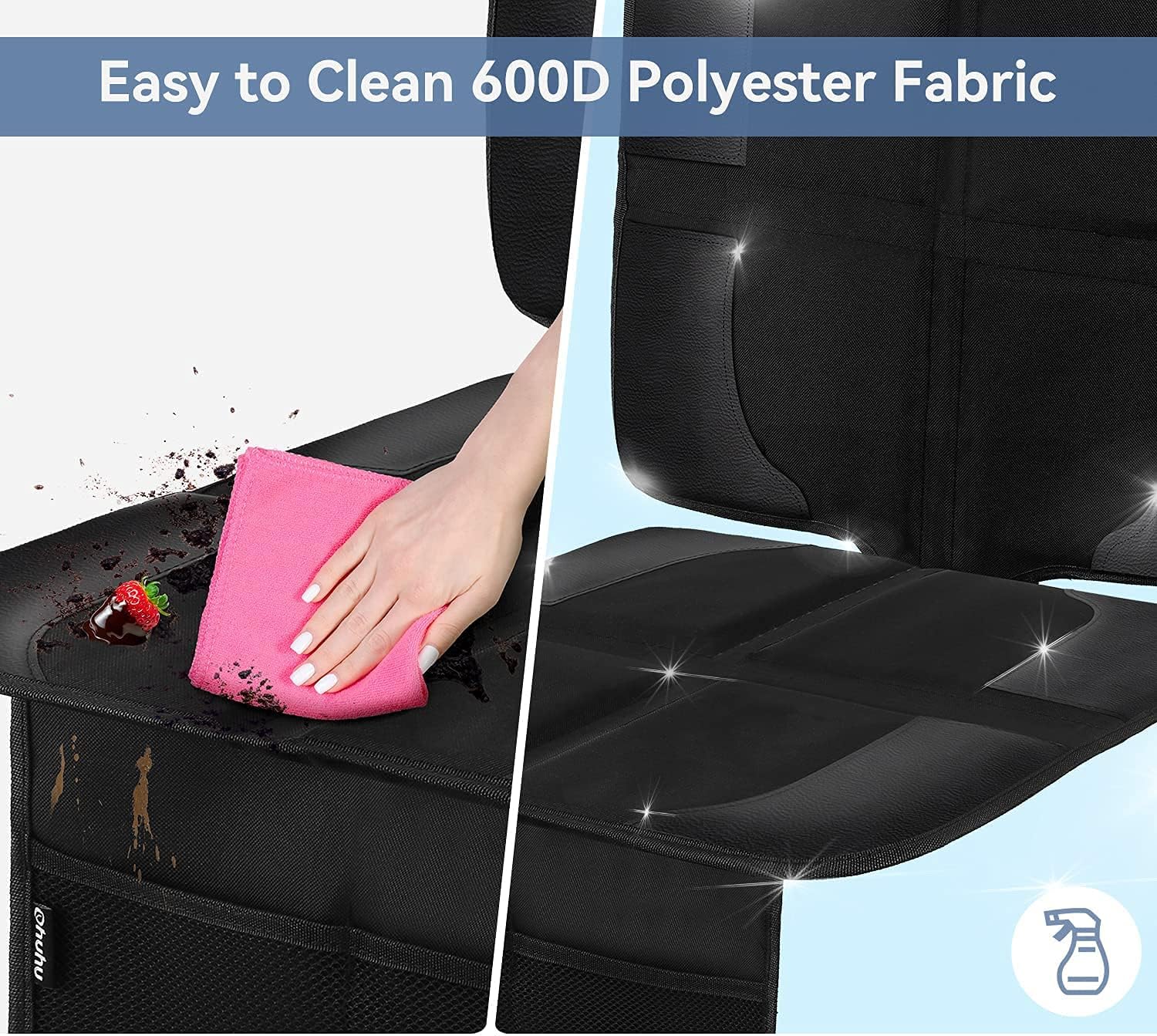 Ohuhu 1-Pack Baby Child Car Auto Carseat Seat Protector Cover Dog Mat Vehicle Cover With Organizer