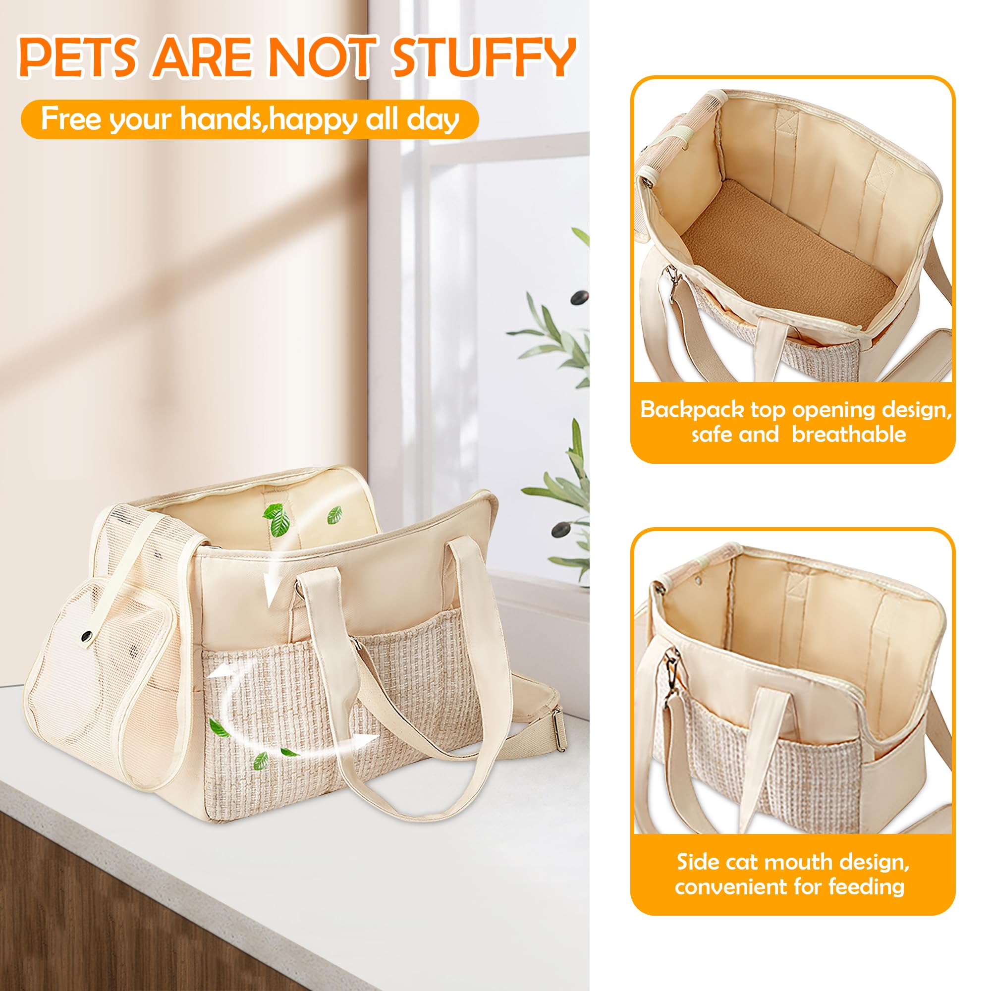 Borsa Porta Animali ALLSOPETS - Pieghevole, Con Guinzaglio Di Sicurezza, Per Cani Piccoli E Gatti - Foto 4