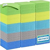 Vista 23 de HOMEXCEL Paquete de 12 paños de limpieza de microfibra, prémium, toallas de 16 x 16 pulgadas, paño de lavado ultraabsorbente, trapos sin pelusas ni