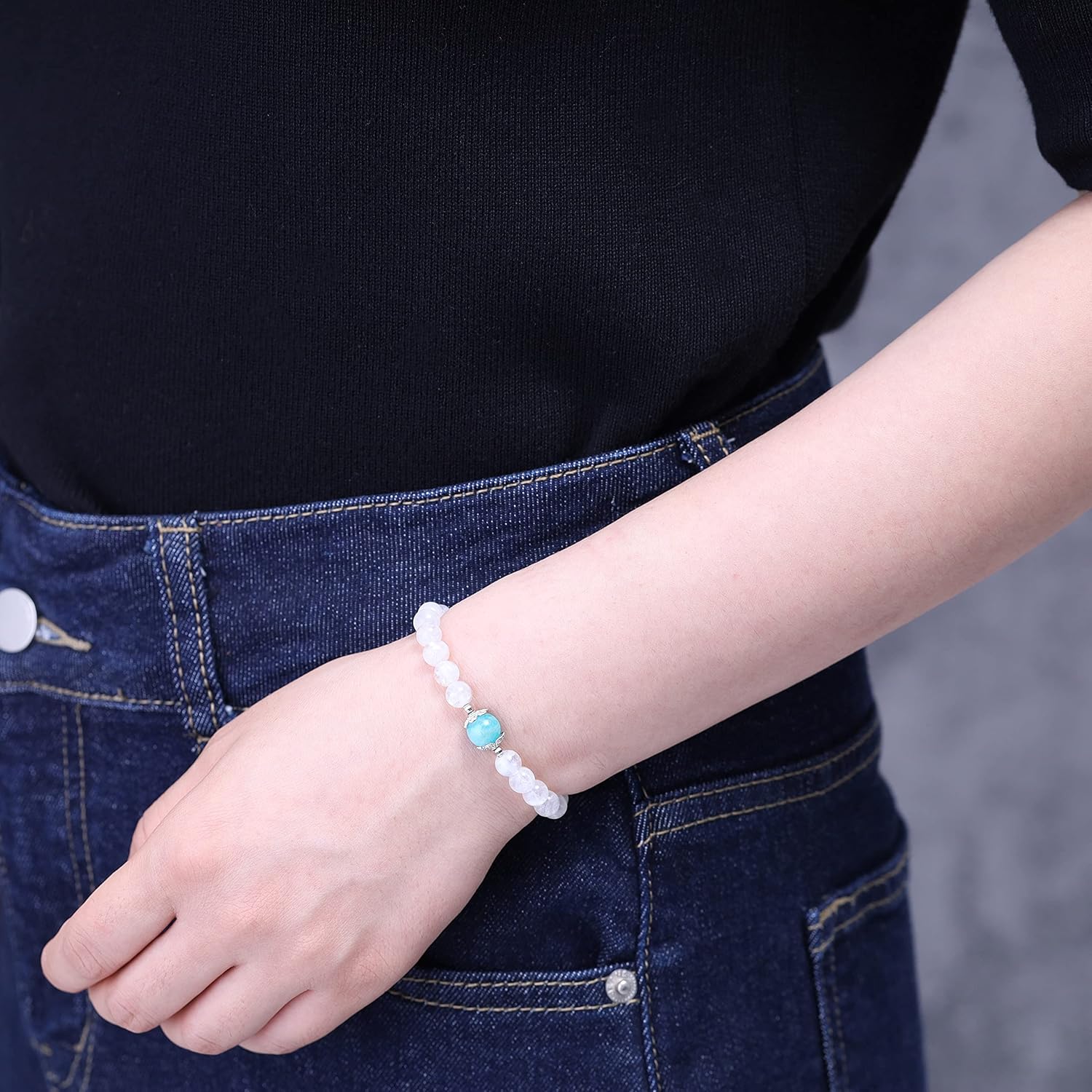 COAI Women's Birthstone Bracelet Moonstone Bracelet Crystal Bracelet for Women - Image 3