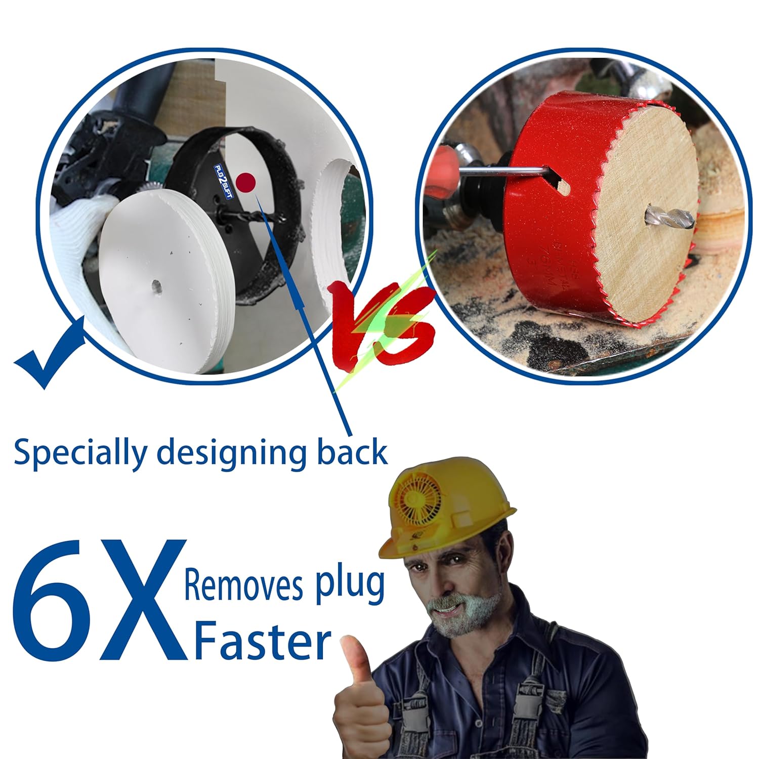 4 4-3/8 6-3/8 6-7/8” Carbide Grit Hole Saw Cutter for 6 5 4” Recessed Light Segmented Cutting Edge 4X Faster Than Bi-Metal Hole Saw Cutting Drywall Ceiling Tile Wood Plaster MDF Drywall