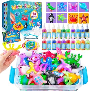 JOPSHEEN Magic Water Elf Kit - 20 Colours Aqua Fairy Water Pets - Squishy Maker Crafts Birthday Gifts for Boys and Girls