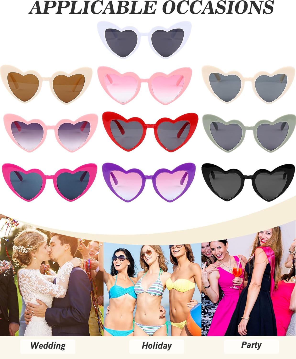 Hoteam 100 Pairs Wedding Heart Shaped Sunglasses Bulk Wedding Gifts Bachelorette Bridal Party Favors for Guests Reception