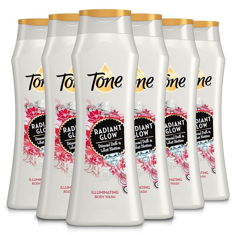 Sabonete líquido corporal Tone Radiant Glow, fragrância de flor de lótus, Pacote com 6