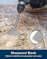 Vista 3 de SDS Plus cincel, Firecore - Brocas de eliminación de azulejos de 4 x 11 pulgadas para taladro de martillo giratorio SDS Plus, pala de acero