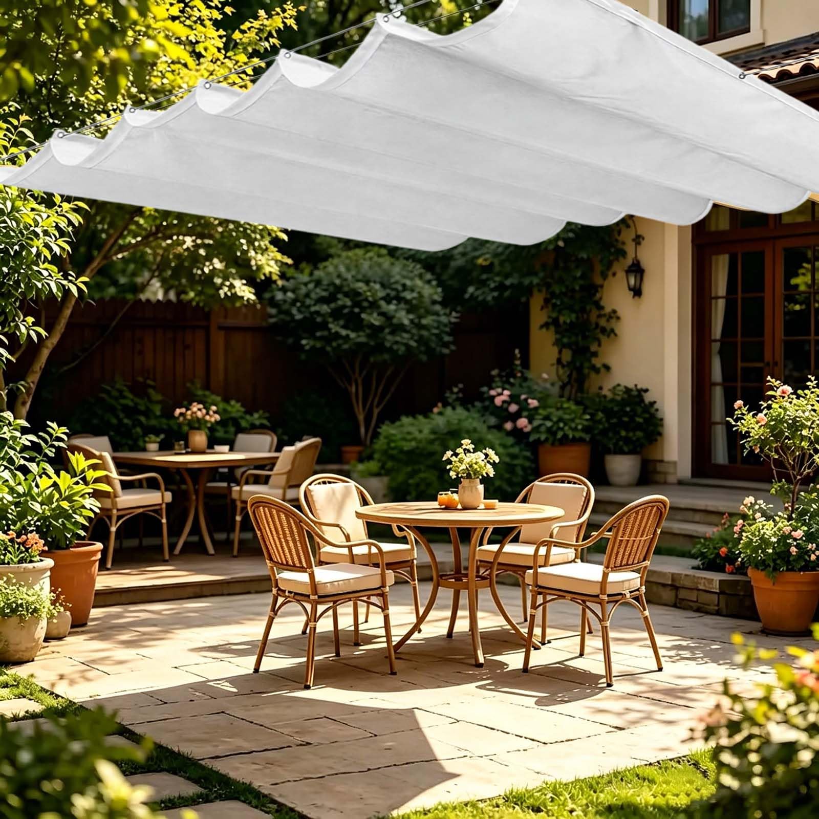 Voile d'ombrage rétractable en toile PES résistant de 330x565cm