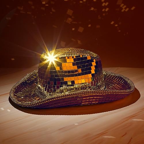 Miniatura 6 de PP OPOUNT Sombrero de vaquero de disco para bricolaje, kit de fabricación de sombrero de disco dorado con sombrero de vaquero blanco y 11328