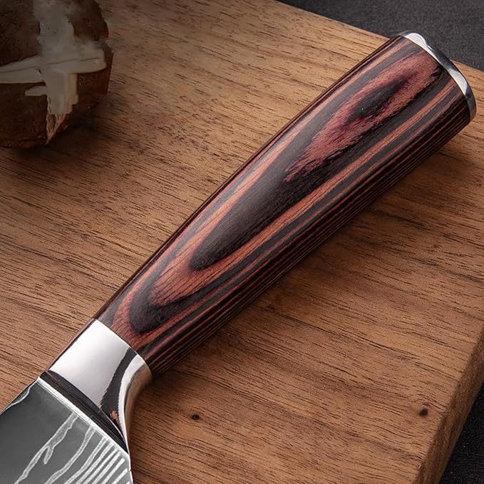 Set Cuchillos Cocina 10 Piezas Acero Inoxidable Mango Madera Chef miniatura 6