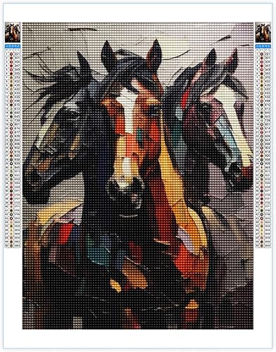 Kit de pintura de diamantes de caballo para adultos, 5D DIY redondo de punto de cruz, bordado de diamantes de imitación de cristal, manualidades, 8