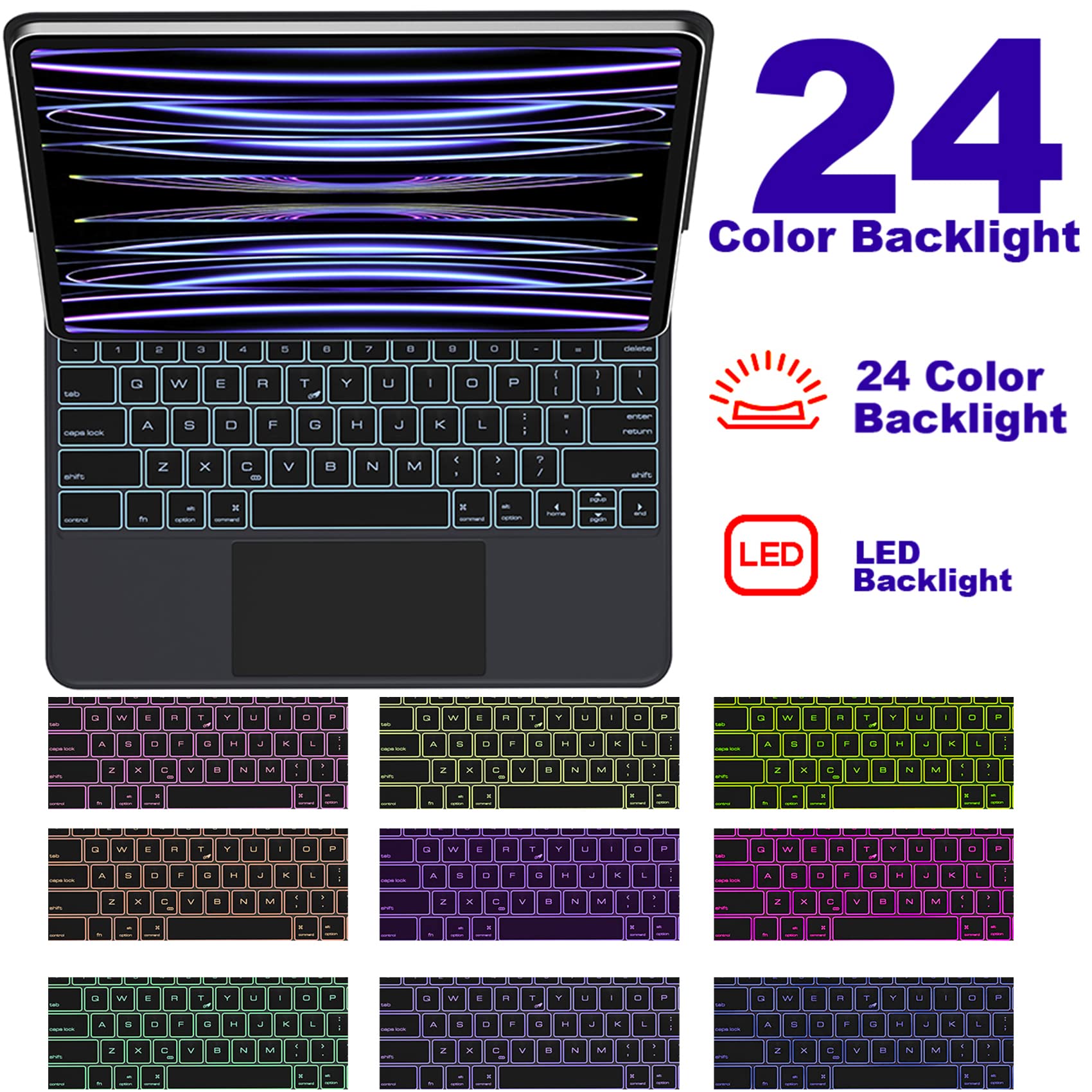 Amazon.co.jp: CUTEGEEK iPad Pro 12.9 ケース キーボード付き 24色