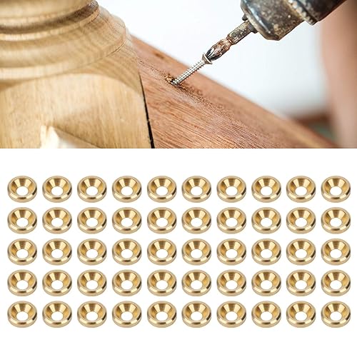 Miniatura 3 de 50 piezas M3  M6 avellanado arandela de tornillo CNC Junta de cabeza plana de cobre puro Suministros industriales (M3), junta de retención de anillo