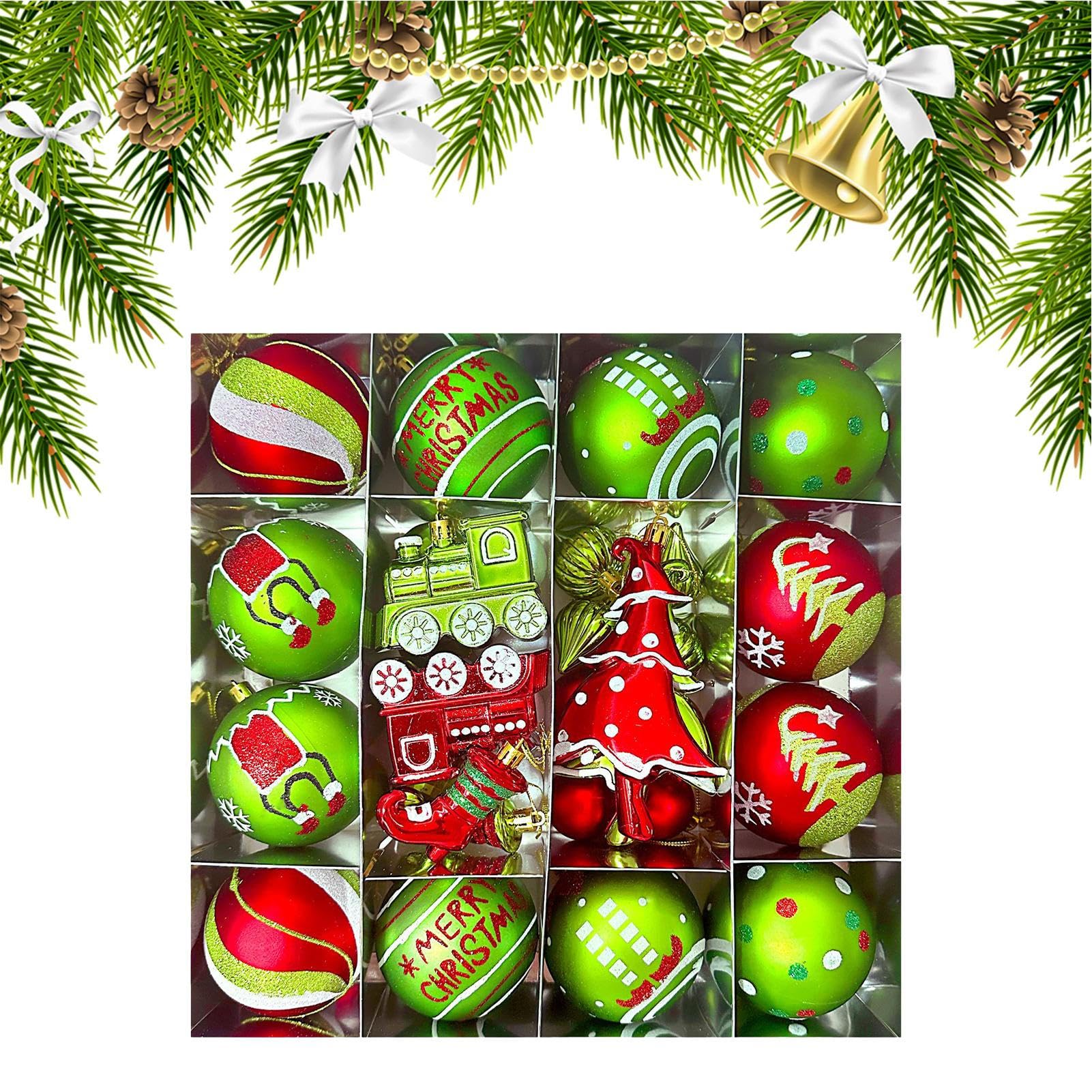 Weihnachtsschmuck aus Kugeln, bruchsicher | Baumschmuck für Weihnachtsbaum, für Feiertage im Innen- und Außenbereich, für Baumkranz