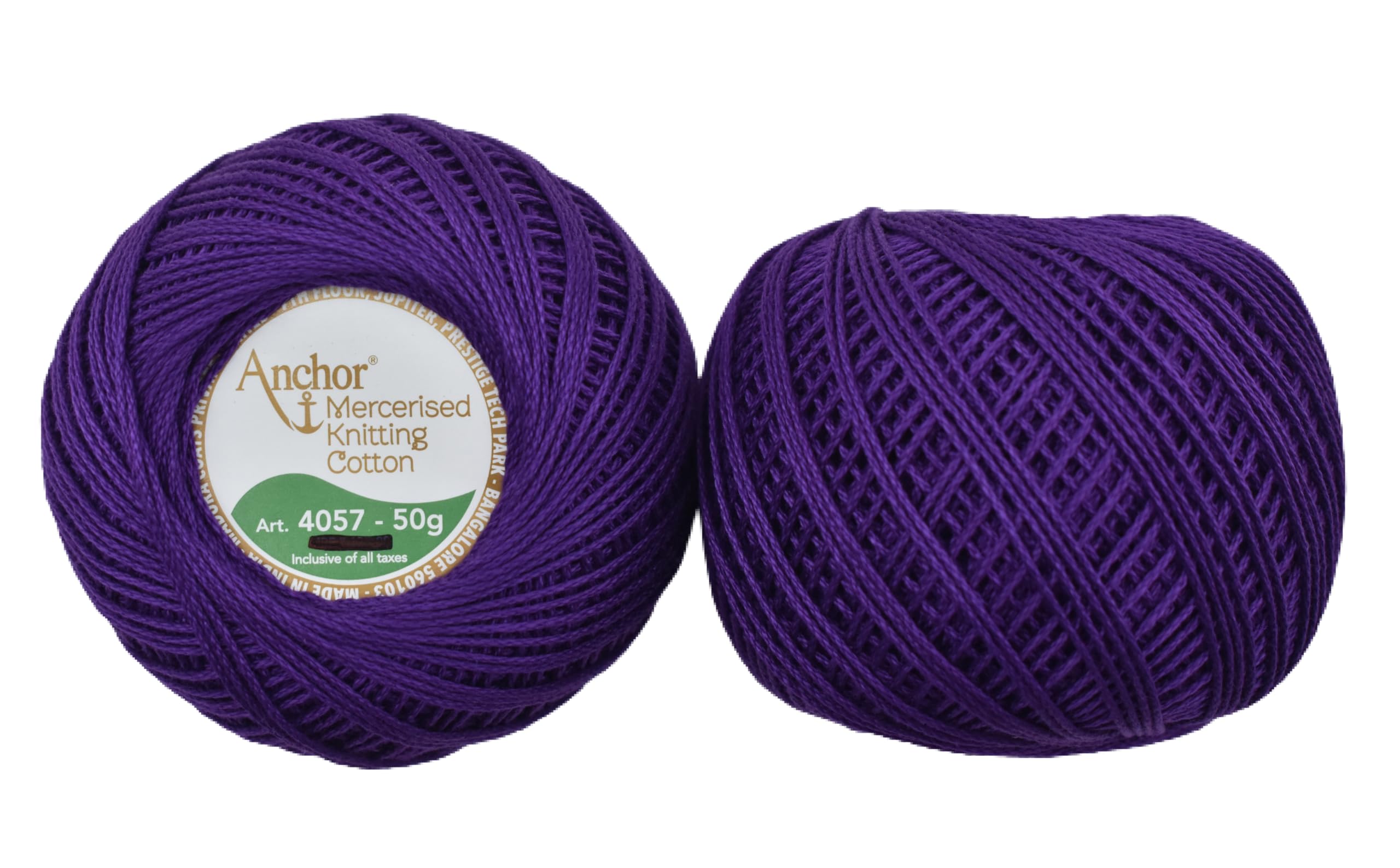 HUNNY- BUNCH® Premium Anchor Mercerised Knitting Crochet Cotton Thread Yarn Balls for Knitting, Weaving, Embroidery, DIY and Craft Making (Art. 4057) 50G - Pack of 1 (102)