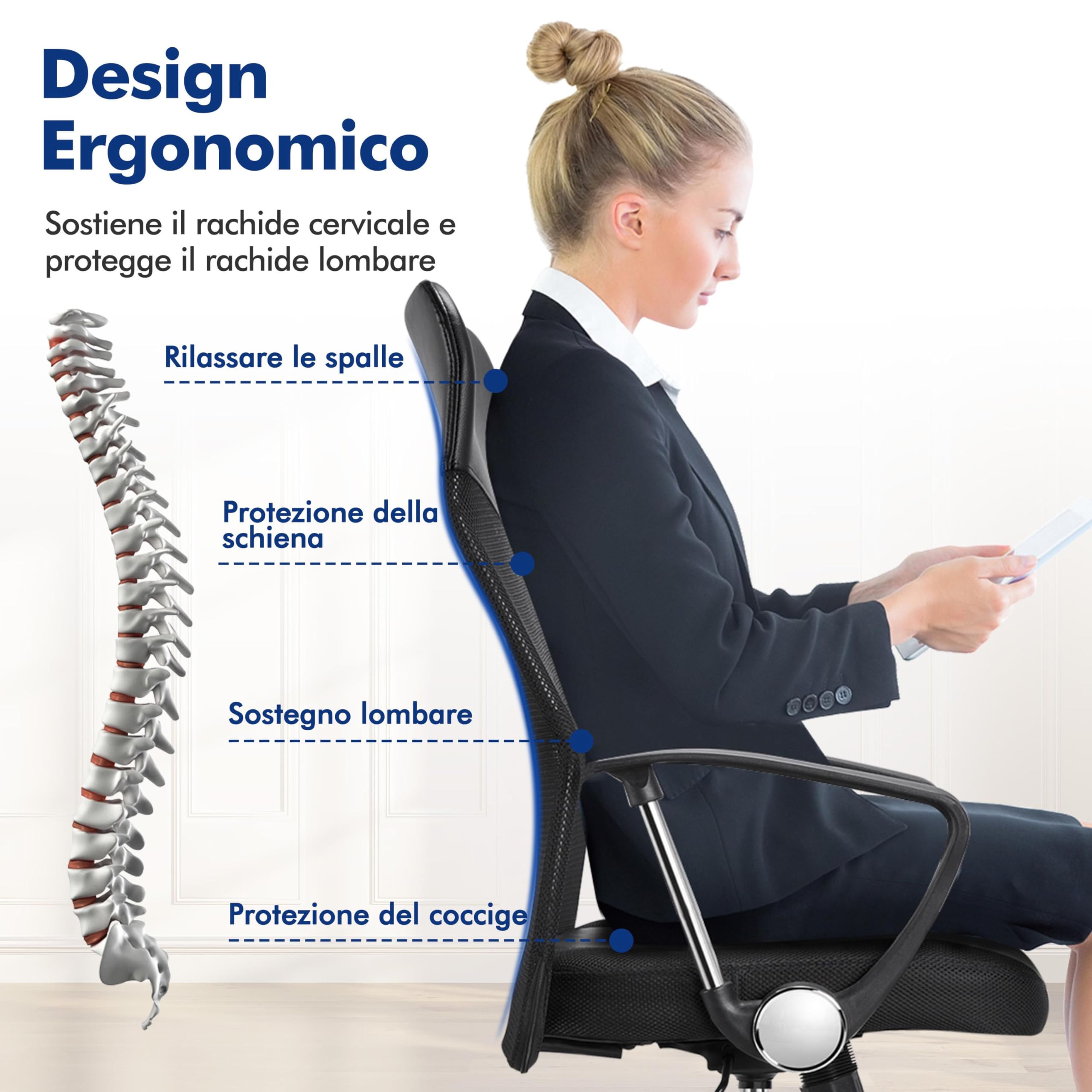 Yaheetech Bureaustoel, Draaistoel, Ergonomische Bure Met Rugleuning Van Netstof In Hoogte Verstelbaar Computerstoel Met Wieltjes Armleuning Groot Zitvlak 815953940 Yaheetech Bureaustoel, Draaistoel, Ergonomische Bure Met Rugleuning Van Netstof In Hoogte Verstelbaar Computerstoel Met Wieltjes Armleuning Groot Zitvlak 815953940