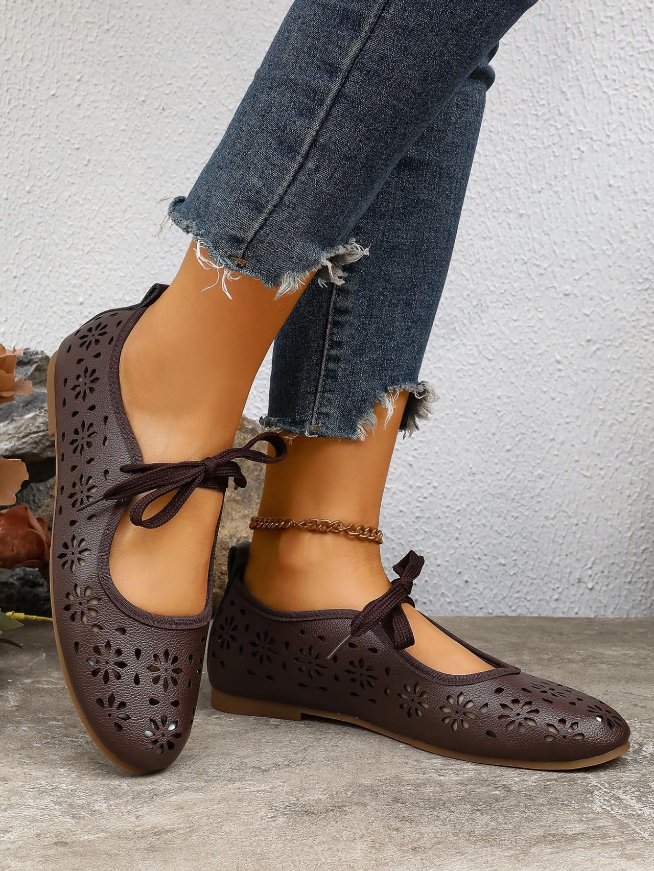Ballerine da donna Slip-On Hollow Mary Jane