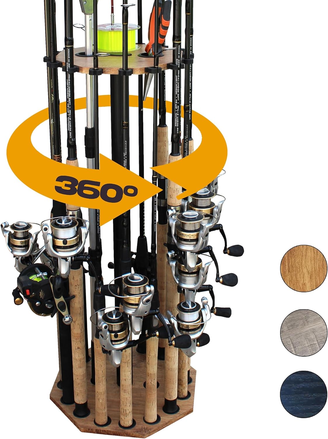 Rush Creek 16-Rod Round Fishing Rod Holder