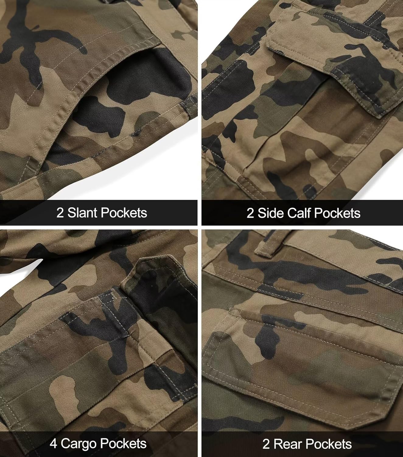 Cargo Pants for Men Work Pants Ripstop Utility Casual Workwear Tactical Streetwear with Multi Pocket - Image 4