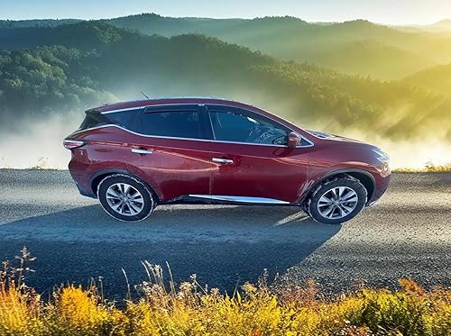 Miniatura 4 de IKON MOTORSPORTS, Visera de ventana compatible con Nissan Murano 2015-2024, estilo delgado, acrílico, negro, sol, lluvia, viento, ventilación,