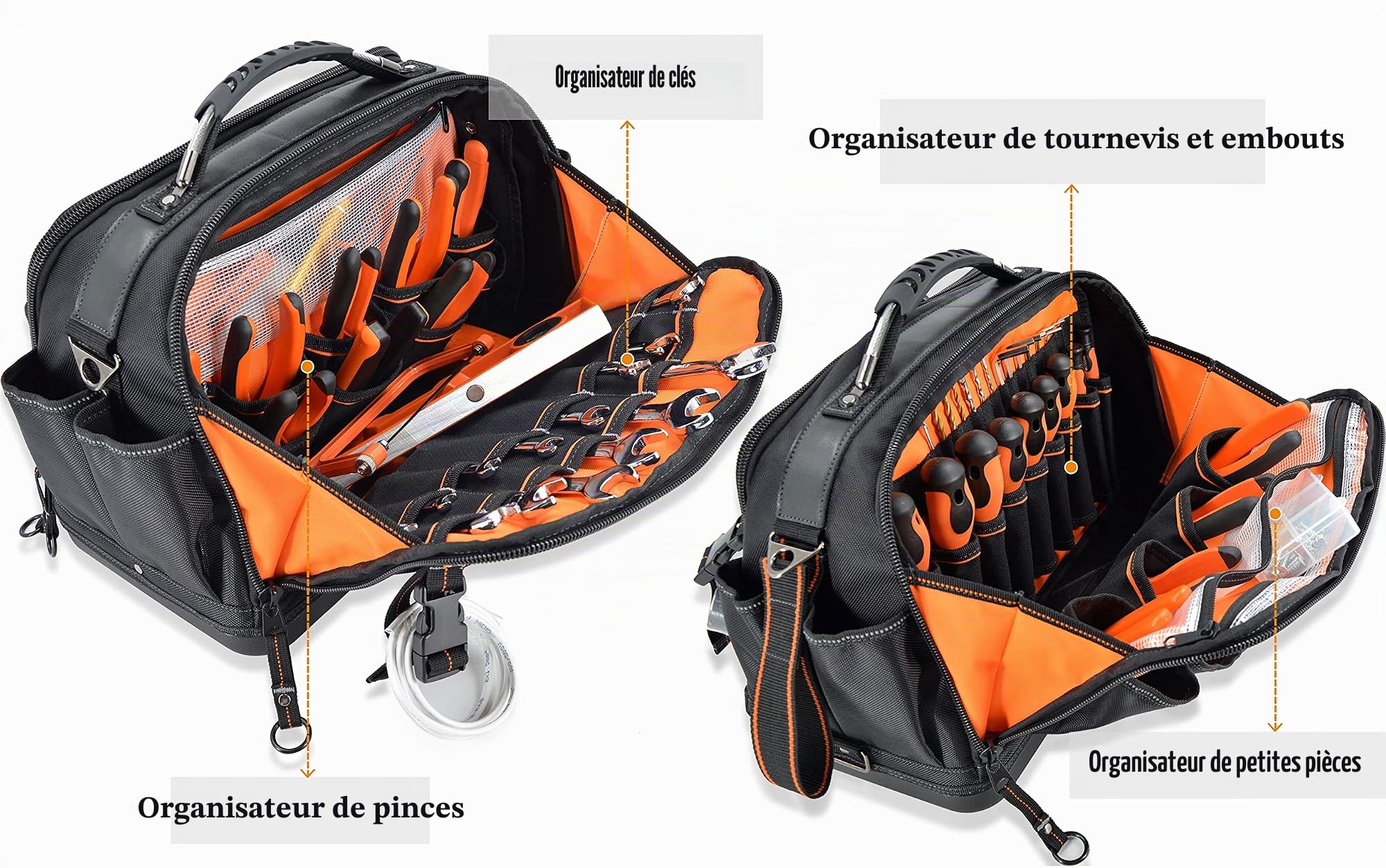 WELKINLAND Organiseur à outils 42 poches – Sac à outils étanche pour CVC et électricien
