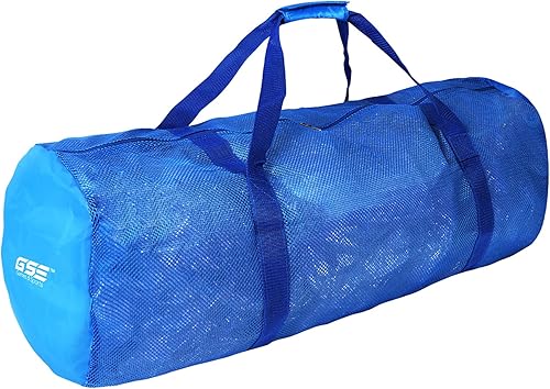Bolsa deportiva de malla grande de alta resistencia, color azul, bolsa seca, equipo de buceo, bolsa de buceo con cremallera. Ideal para