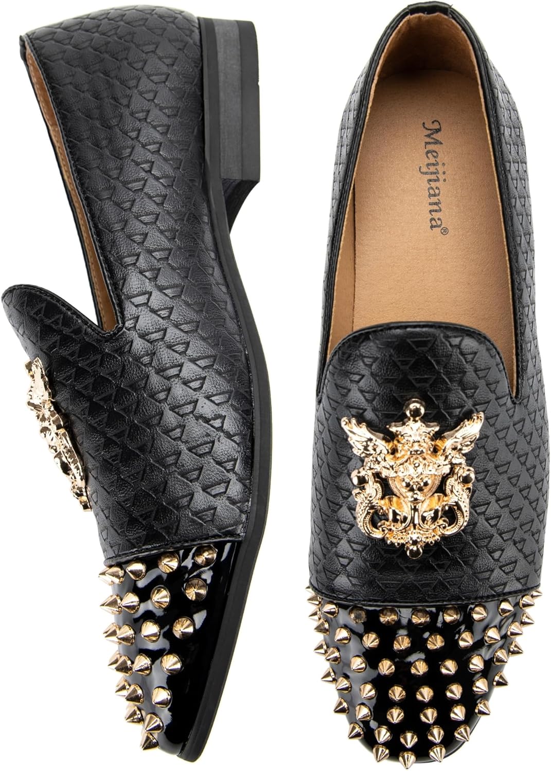 Meijiana Mens Velvet Loafers Dress Shoes with Metal Embellishments Party Luxury Loafer Shoes - Image 4