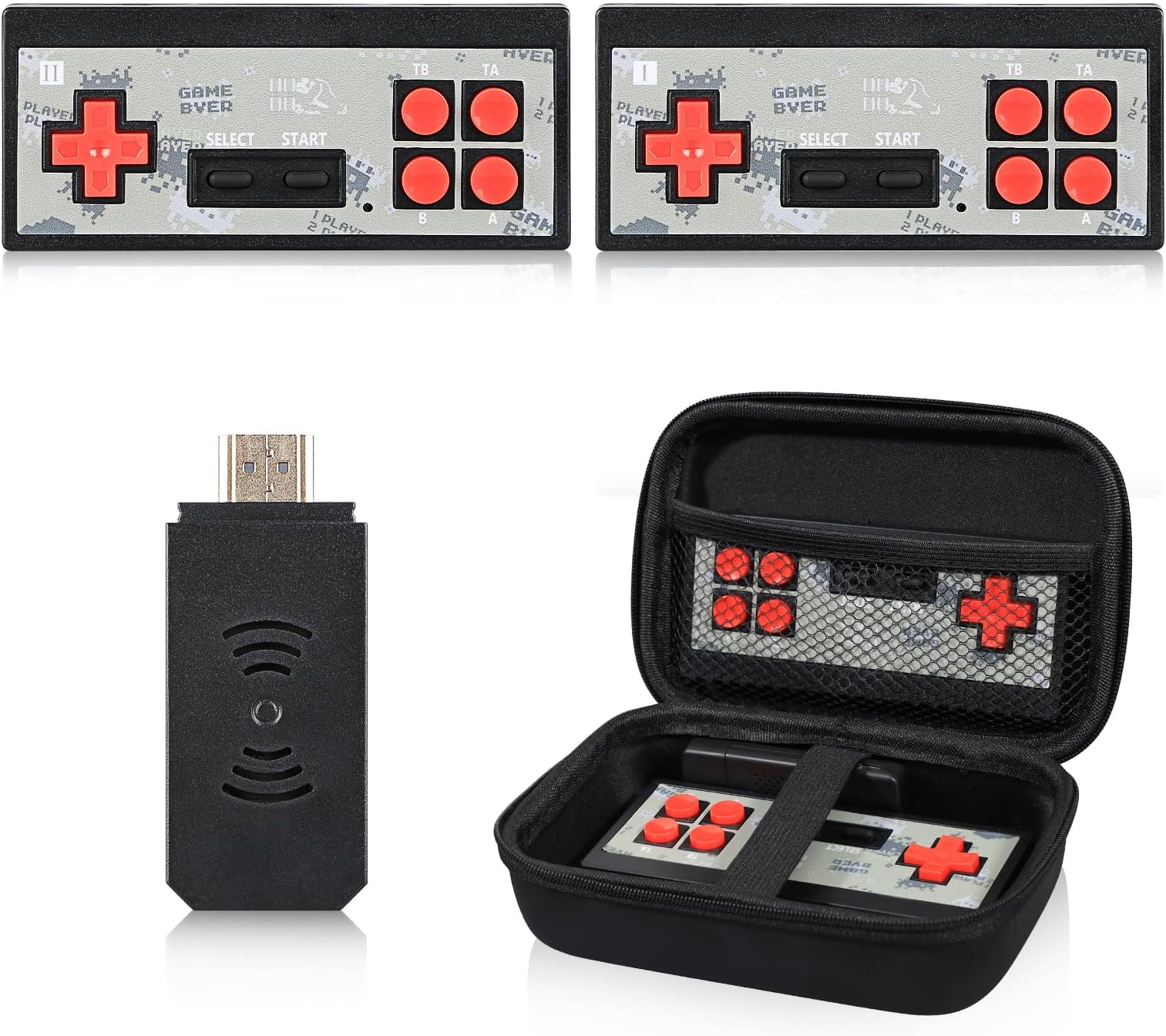 Retro Game Console, 4K HD HDMI Output, Built-in 1800+ Retro Video Games, 2 Wireless Controllers, Plug & Play, Ideal Gift