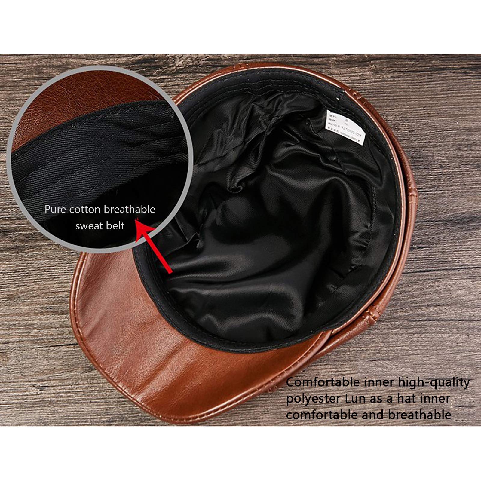 G&F Uomini Pelle Cappello Berretto Ivy Caps Pelle Bovina Cappello Strillone Autunno Inverno